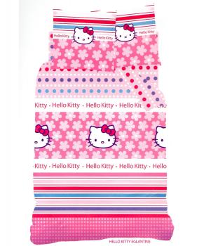 Bettwäsche Hello Kitty - Eglantine - pink -135 x 200cm + 80 x 80cm - Baumwolle